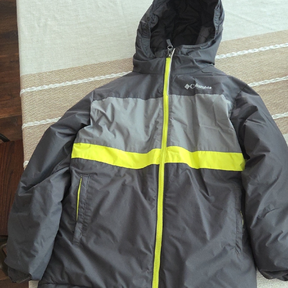 Columbia Kids Charcoal and Neon Yellow Winter Jacket